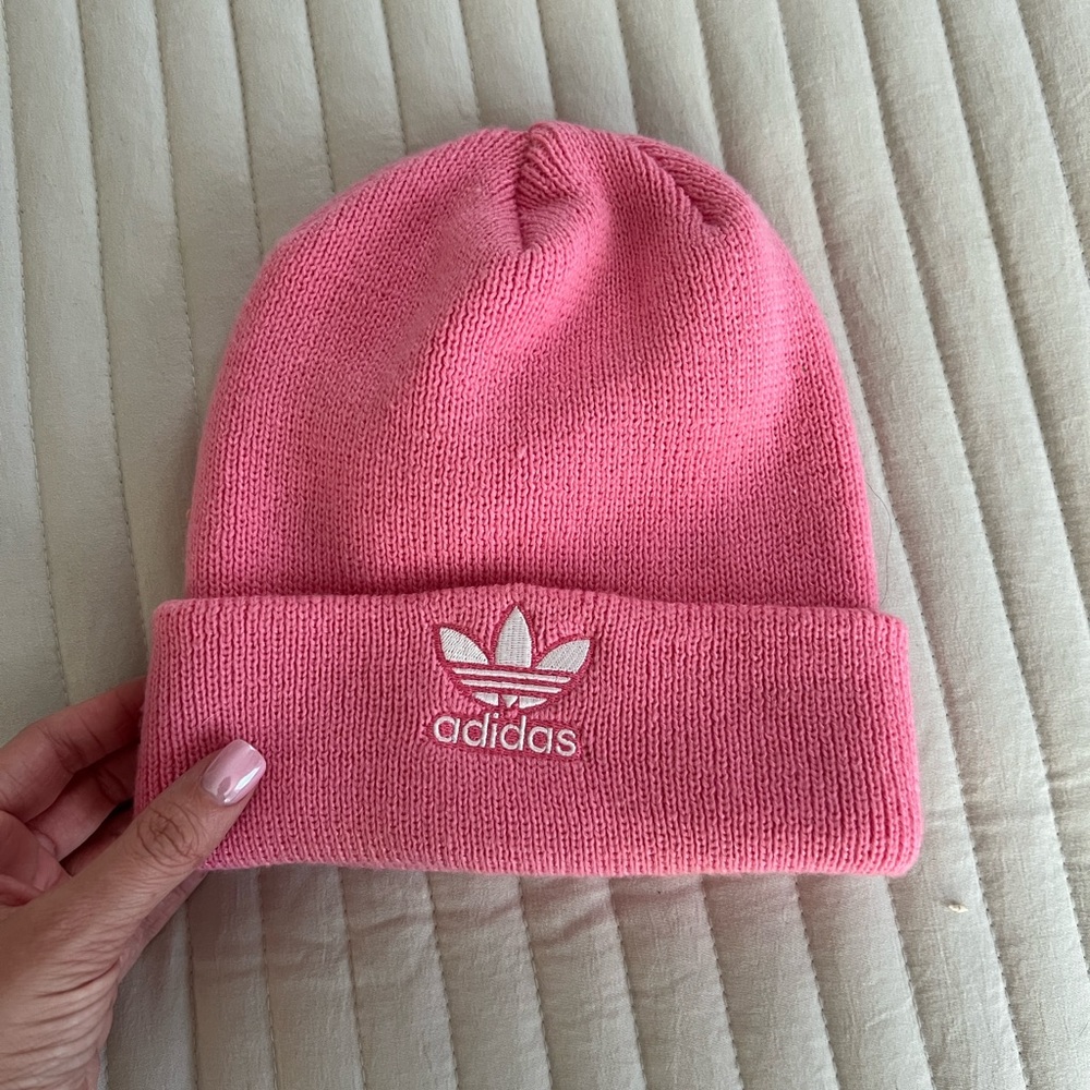 Pink adidas beanie